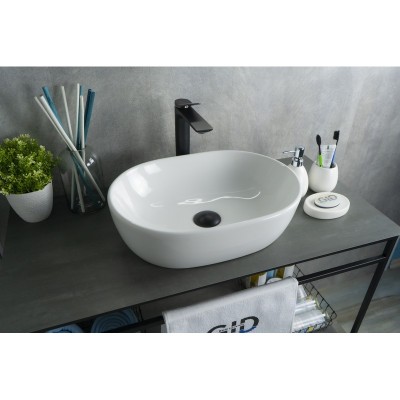 Раковина Gid N9026b 51113 накладная белая 48x35x13.5