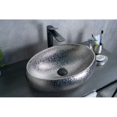 Раковина Gid 9030s 52235 накладная хром 48x34x15