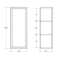 Пенал Cezares Giubileo-1000-1A-SC-BL, 40 см, подвесной, белый