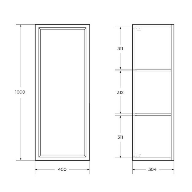 Пенал Cezares Giubileo-1000-1A-SC-BL, 40 см, подвесной, белый