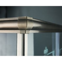 Душевой уголок Cezares Giubileo-A-2-90-SCORREVOLE-CP-G, 90 x 90 см, стекло прозрачное с рисунком, профиль золото