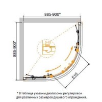 Душевой уголок Cezares GIUBILEO-R-2-90-SCORREVOLE-C-G, 90 х 90 см, стекло прозрачное, профиль золото