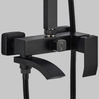 Душевая система ALMAes Eco, GK-0315, с каскадным изливом, цвет черный матовый