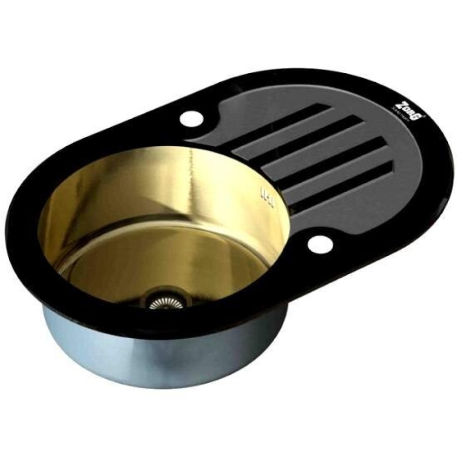 Мойка Zorg Inox Glass GL-7851-OV-BLACK-BRONZE