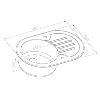 Мойка Zorg Inox Glass GL-7851-OV-BLACK-GRAFIT