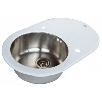 Мойка Zorg Inox Glass GL-7851-OV-WHITE-BRONZE, цвет белый-бронзовый