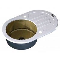 Мойка Zorg Inox Glass GL-7851-OV-WHITE-BRONZE, цвет белый-бронзовый