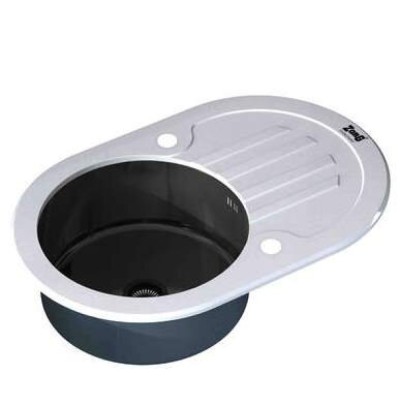 Мойка Zorg Inox Glass GL-7851-OV-WHITE-GRAFIT