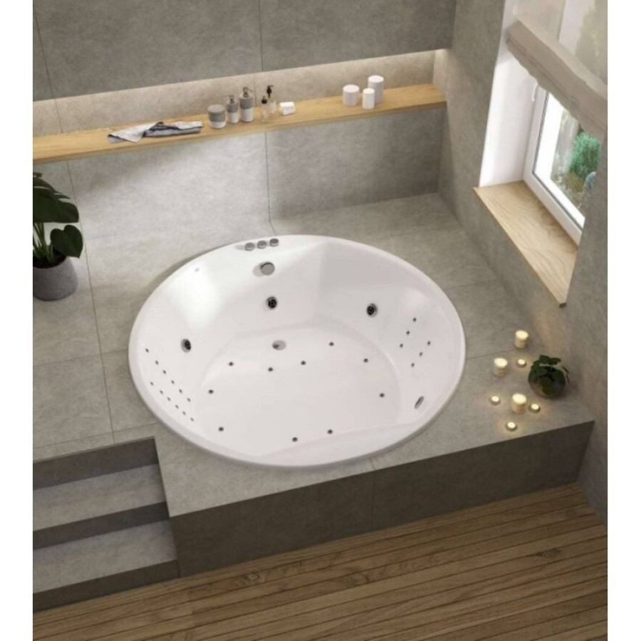 Ванна акриловая Vayer Eva D180, 180 х 180 см, круглая, белая, Гл000025681