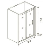 Душевая дверь в нишу Good Door Galaxy WTW-130-C-CH, 130 х 195 см, стекло прозрачное, хром, ГЛ00005