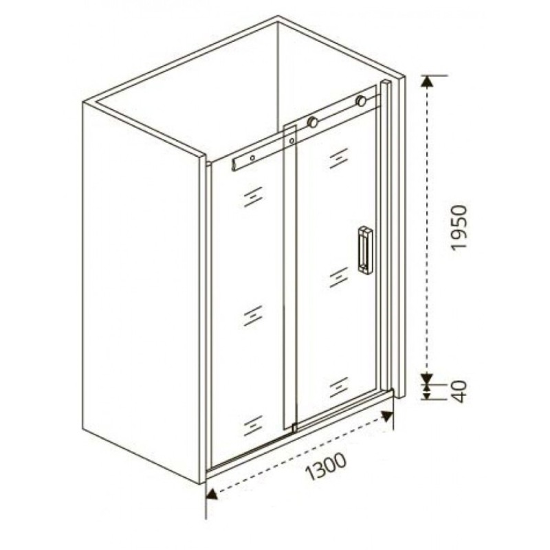 Душевая дверь в нишу Good Door Galaxy WTW-130-C-CH, 130 х 195 см, стекло прозрачное, хром, ГЛ00005