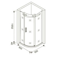 Душевое ограждение Good Door Galaxy R-90-C-CH, 90 х 90 х 195 см, стекло прозрачное, хром, ГЛ00006