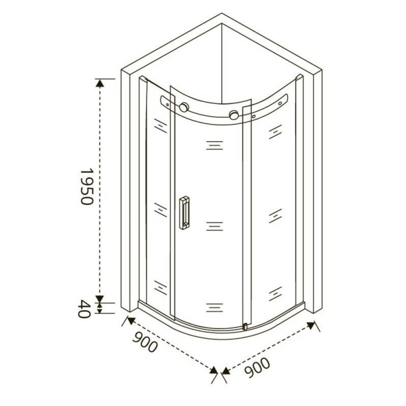 Душевое ограждение Good Door Galaxy R-90-C-CH, 90 х 90 х 195 см, стекло прозрачное, хром, ГЛ00006