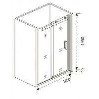 Душевая дверь Good Door Galaxy WTW-140-C-B, 140 х 195 см, стекло прозрачное, профиль черный, ГЛ00015
