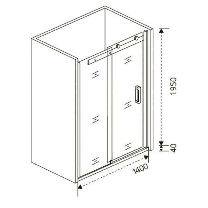 Душевая дверь Good Door Galaxy WTW-140-C-B, 140 х 195 см, стекло прозрачное, профиль черный, ГЛ00015