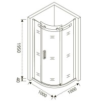 Душевое ограждение Good Door Galaxy R-100-C-B, 100 х 100 х 195 см, стекло прозрачное, профиль черный, ГЛ00017
