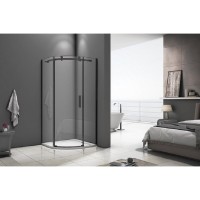 Душевое ограждение Good Door Galaxy R-100-C-B, 100 х 100 х 195 см, стекло прозрачное, профиль черный, ГЛ00017