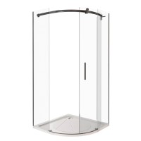 Душевое ограждение Good Door Galaxy R-100-C-B, 100 х 100 х 195 см, стекло прозрачное, профиль черный, ГЛ00017