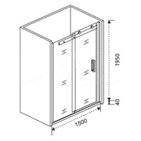 Душевая дверь Good Door Galaxy WTW-150-C-CH, 150 х 195 см, стекло прозрачное, профиль хром, ГЛ00023