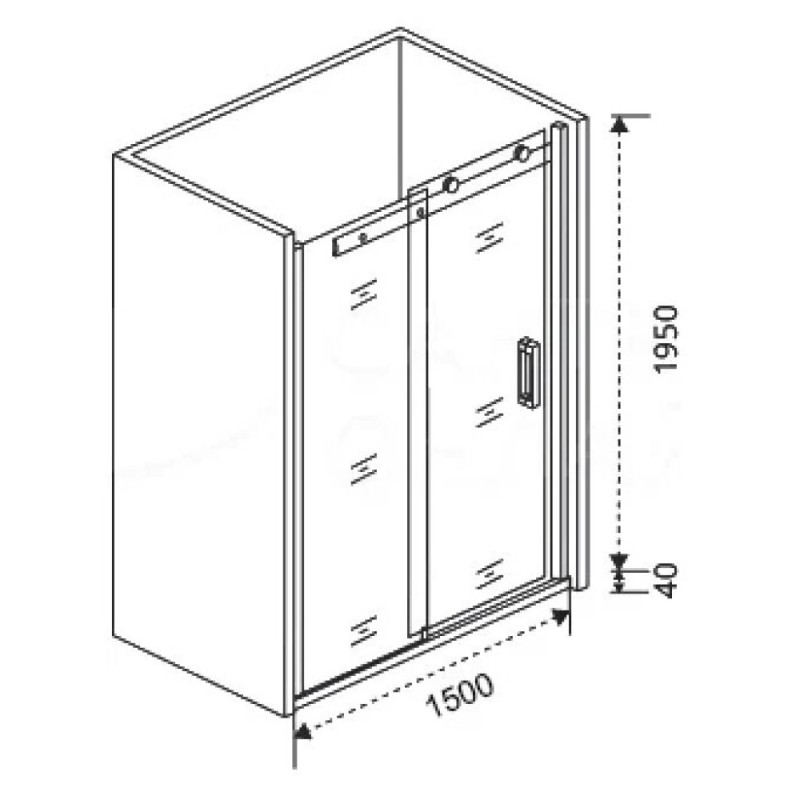 Душевая дверь Good Door Galaxy WTW-150-C-CH, 150 х 195 см, стекло прозрачное, профиль хром, ГЛ00023