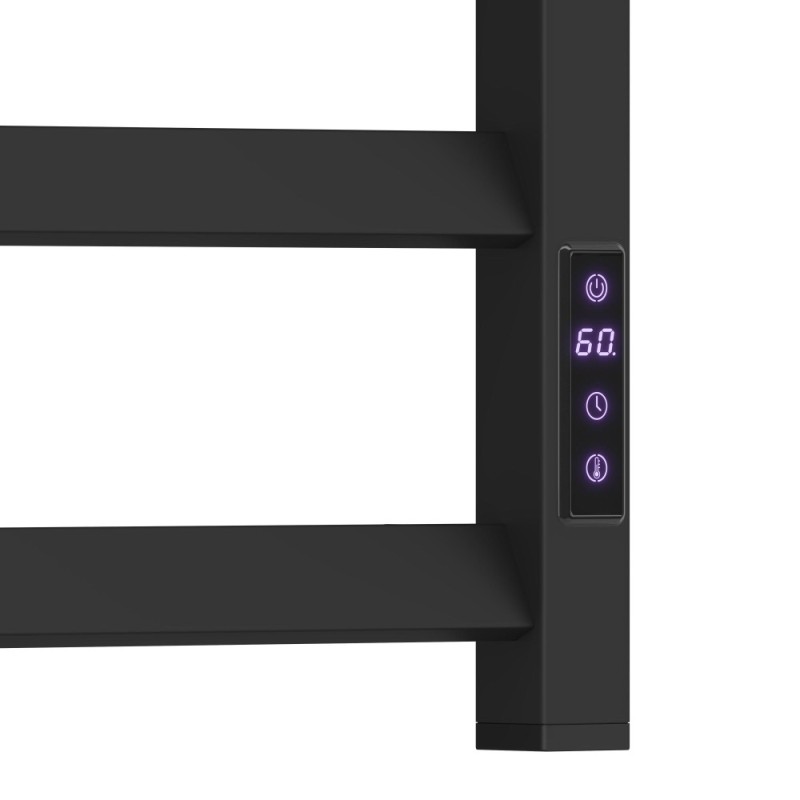 Полотенцесушитель электрический Apextermo Galaxy GL00104BM, ширина 40 см, высота 100 см, диммер справа, цвет черный матовый