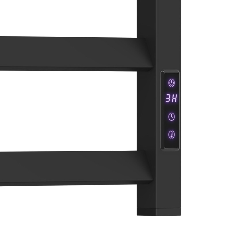 Полотенцесушитель электрический Apextermo Galaxy GL00104BM, ширина 40 см, высота 100 см, диммер справа, цвет черный матовый
