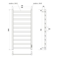 Полотенцесушитель электрический Apextermo Galaxy GL00104BM, ширина 40 см, высота 100 см, диммер справа, цвет черный матовый
