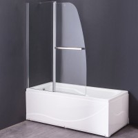 Шторка на ванну Grossman 120 x 140 см, стекло прозрачное, хром, GR-100/2