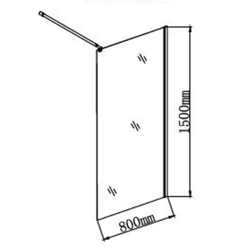 Шторка на ванну Grossman 80 x 150 см неподвижная, стекло прозрачное, хром, GR-103N