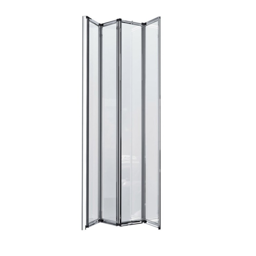 Шторка на ванну Grossman 80 x 140 см, складная, стекло прозрачное, хром, GR-107