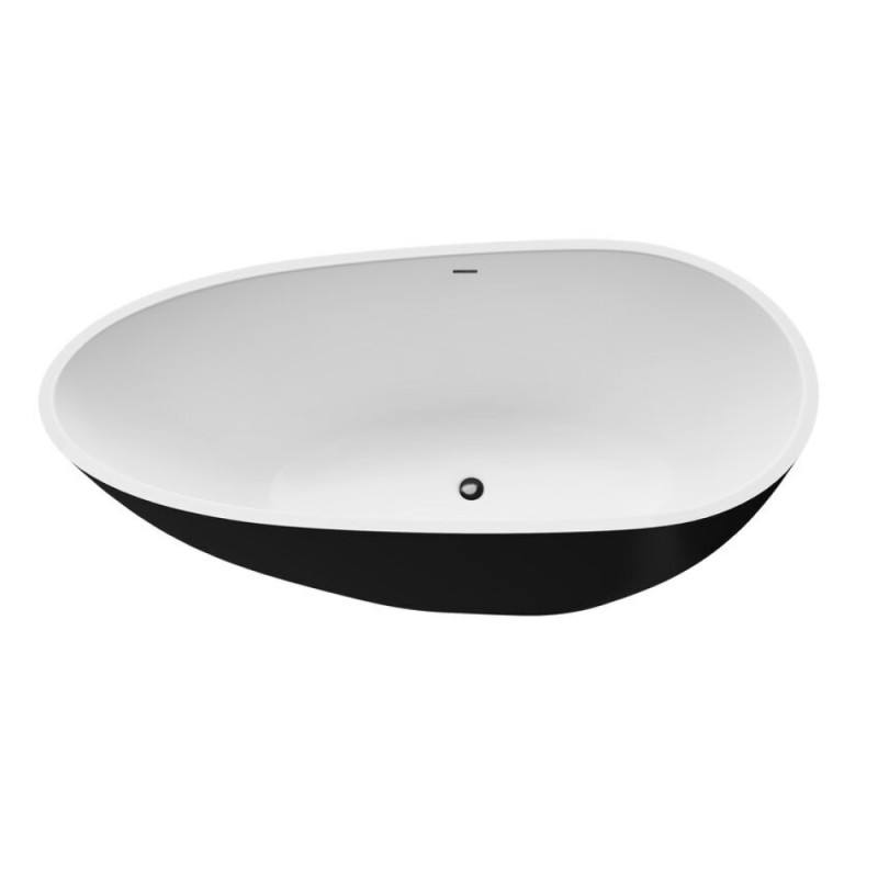 Ванна акриловая Grossman Fly, 170 x 80 см, отдельностоящая, внутри белая, снаружи черная матовая, GR-1102MB