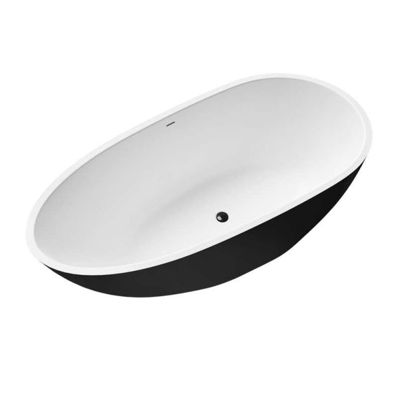 Ванна акриловая Grossman Fly, 170 x 80 см, отдельностоящая, внутри белая, снаружи черная матовая, GR-1102MB