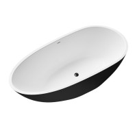 Ванна акриловая Grossman Fly, 160 x 80 см, отдельностоящая, внутри белая, снаружи черная матовая, GR-1103MB