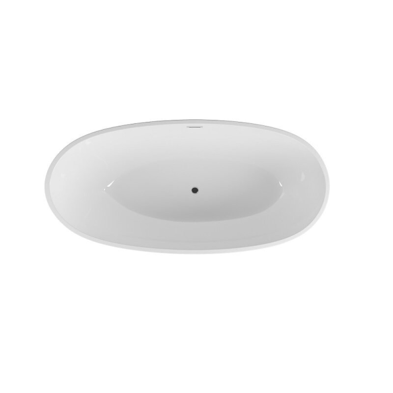 Ванна акриловая Grossman Fly, GR-1104MB, 170 x 75 см, отдельностоящая, внутри белая, снаружи черная матовая
