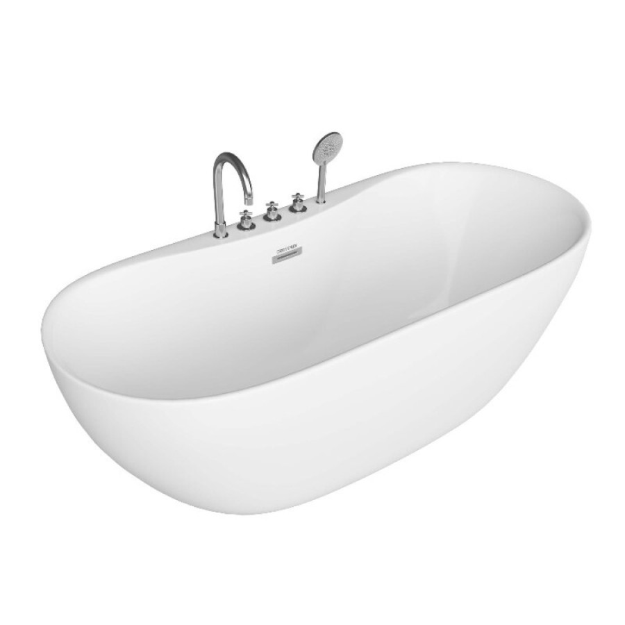 Ванна акриловая Grossman Classic GR-12501-1, со смесителем, 160 x 75 см, белая