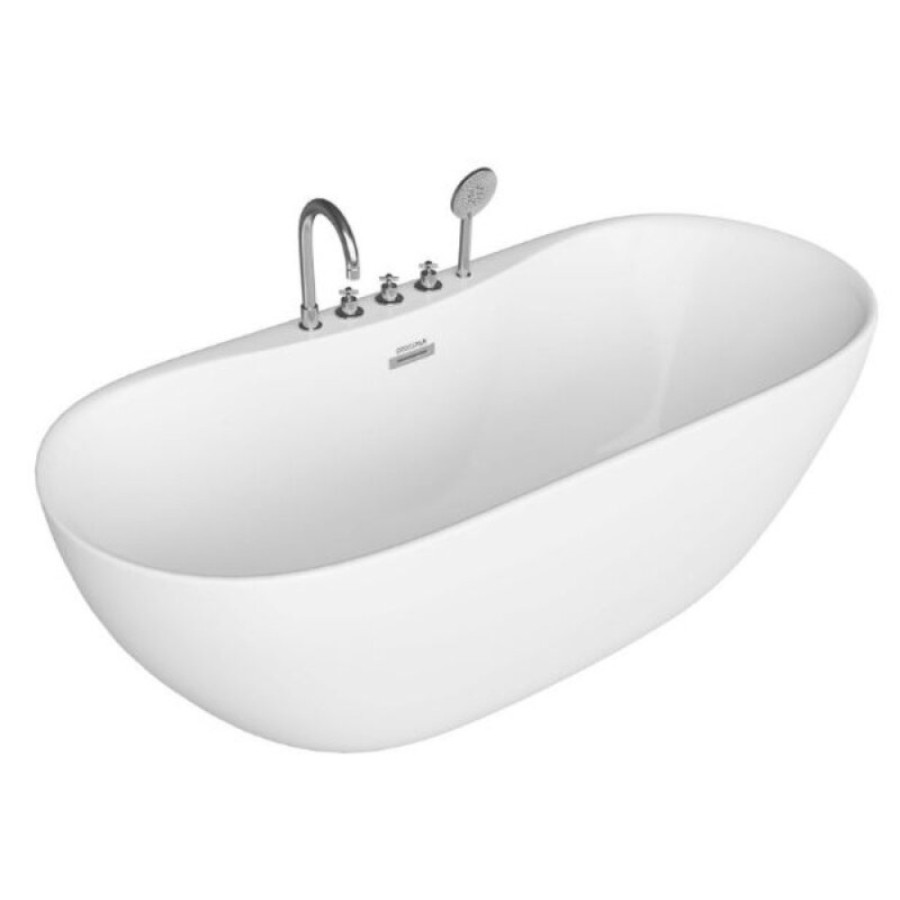 Ванна акриловая Grossman Classic GR-12502-1, со смесителем, 170 x 75 см, белая