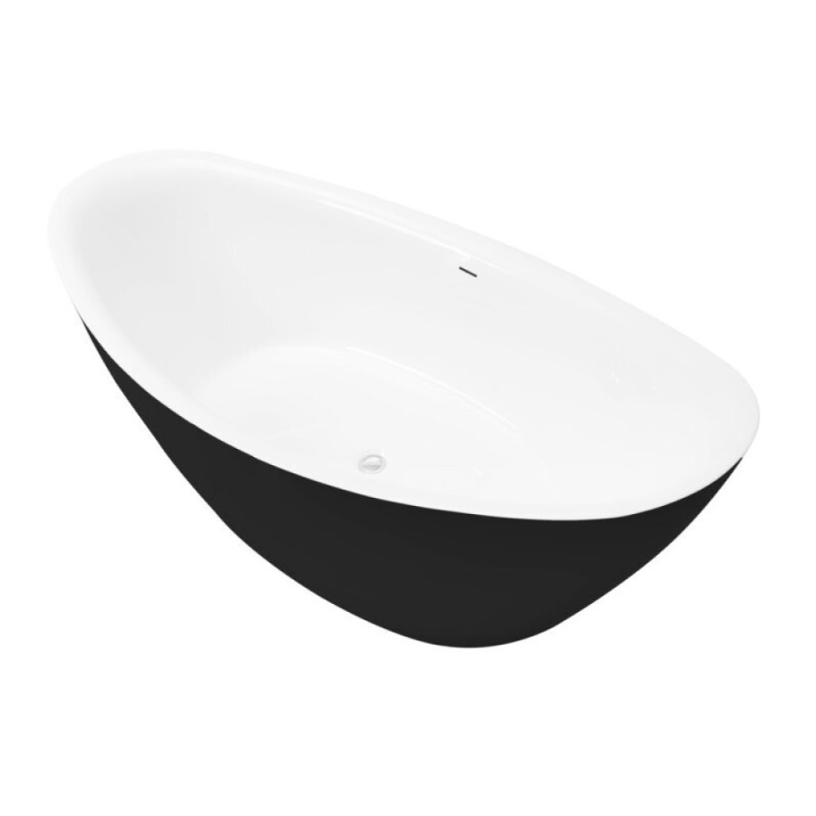 Ванна акриловая Grossman Galaxy, 180 x 85 см, отдельностоящая, внутри белая, снаружи черная матовая, GR-1402MB