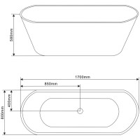 Ванна акриловая Grossman 180 x 80 см, отдельностоящая, белая, GR-1502