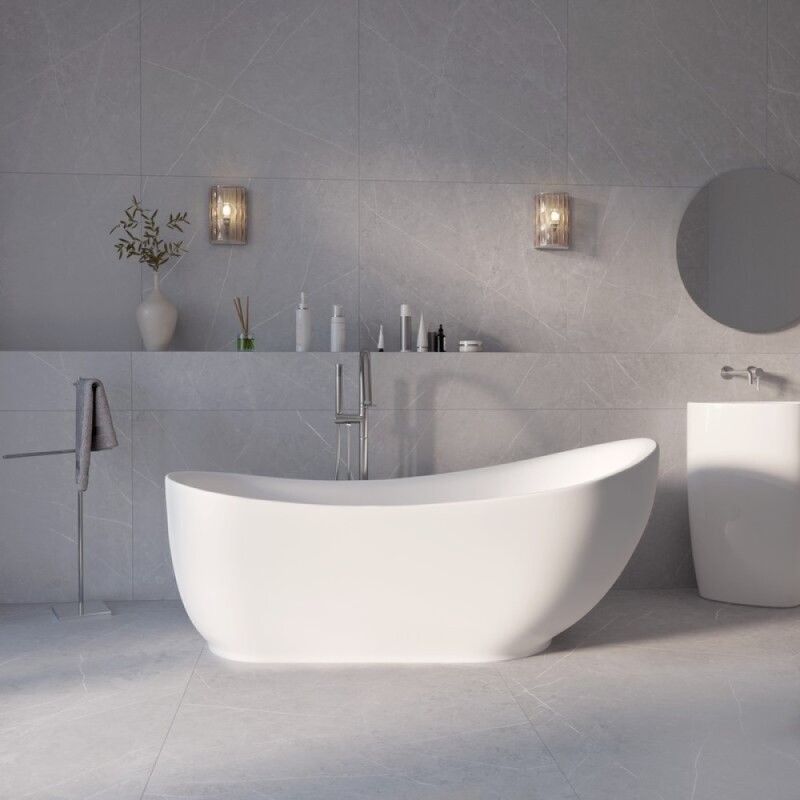 Ванна акриловая Grossman Style, 180 x 89 см, отдельностоящая, белая матовая, GR-2303M