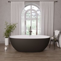 Ванна акриловая Grossman Classic, 150 x 78 см, отдельностоящая, внутри белая, снаружи черная матовая, GR-2403MB