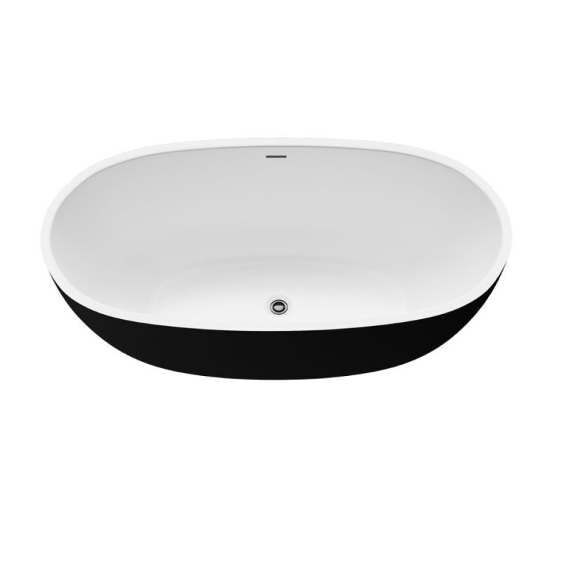 Ванна акриловая Grossman Classic, 150 x 78 см, отдельностоящая, внутри белая, снаружи черная матовая, GR-2403MB