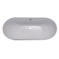 Ванна акриловая Grossman 170 x 80 см, отдельностоящая, черная матовая/белая, GR-2501MB