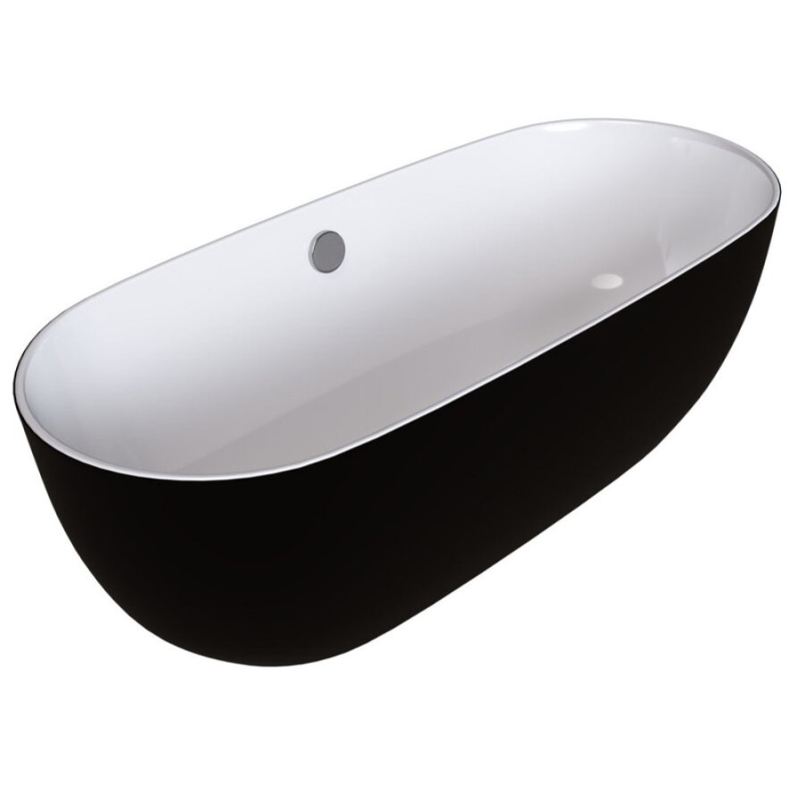 Ванна акриловая Grossman 170 x 80 см, отдельностоящая, черная матовая/белая, GR-2501MB