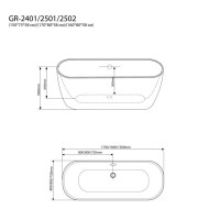 Ванна акриловая Grossman Classic, 160 x 80 см, отдельностоящая, внутри белая, снаружи черная матовая, GR-2502MB