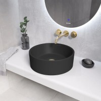 Раковина Grossman Color GR-3013BM, 41 см, накладная, фаянс, черная матовая
