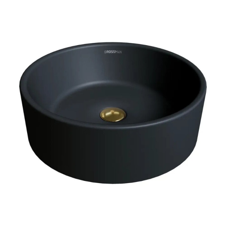 Раковина Grossman Color GR-3013BM, 41 см, накладная, фаянс, черная матовая