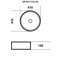 Раковина Grossman Color GR-3013BM, 41 см, накладная, фаянс, черная матовая