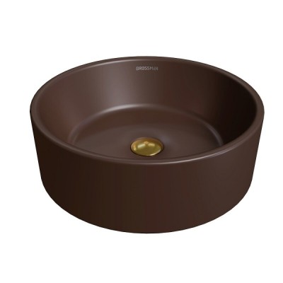 Раковина Grossman Color, GR-3013BRM, 41 см, фаянс, коричневая матовая