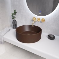 Раковина Grossman Color, GR-3013BRM, 41 см, фаянс, коричневая матовая