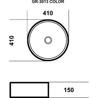 Раковина Grossman Color GR-3013GLM, 41 см, накладная, фаянс, серая матовая